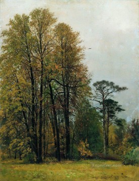 Otoño de 1892 paisaje clásico Ivan Ivanovich árboles. Pinturas al óleo